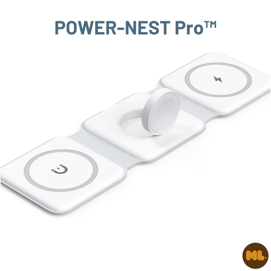 POWER-NEST Pro™ - Cargador Inalámbrico Soporte 3 en 1.